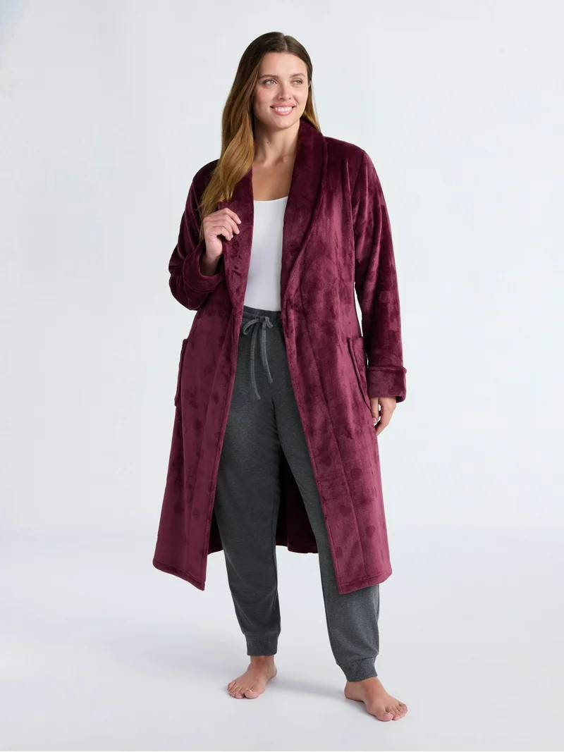 Joyspun Women's Plush Robe, Sizes S-3X | Walmart (US)