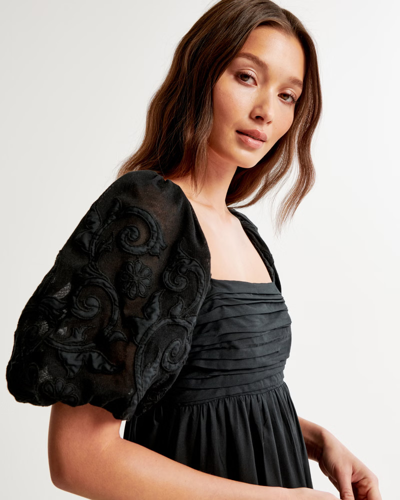 Emerson Eyelet Midi Dress | Abercrombie & Fitch (US)