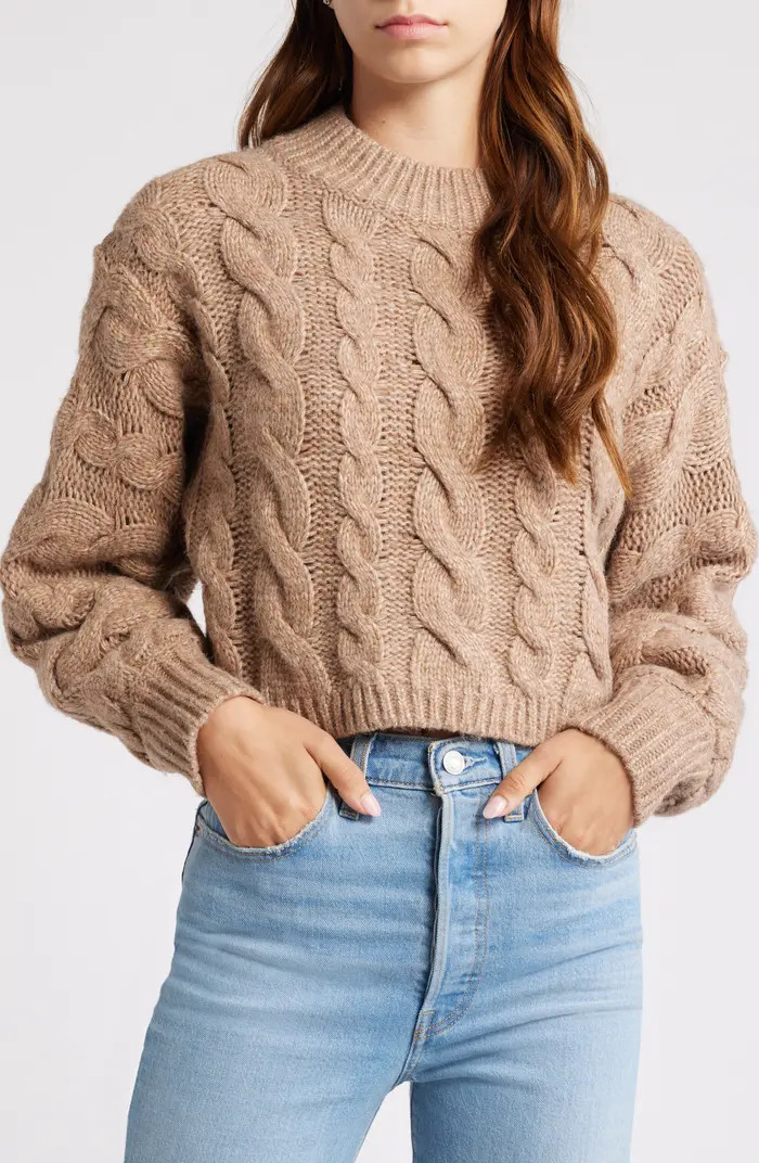 Cable Knit Crop Sweater | Nordstrom