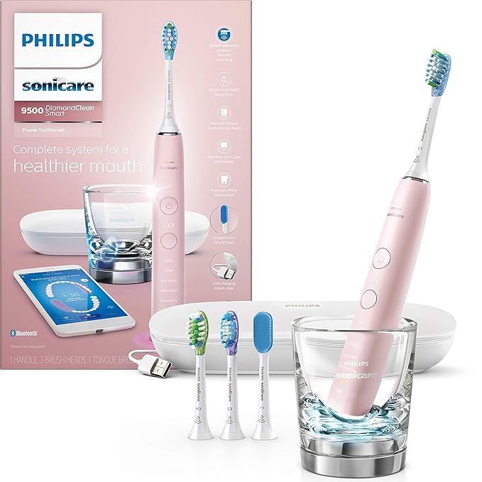 Philips Sonicare DiamondClean Smart 9500 Rechargeable Electric Toothbrush, Pink HX9924/21 | Amazon (US)