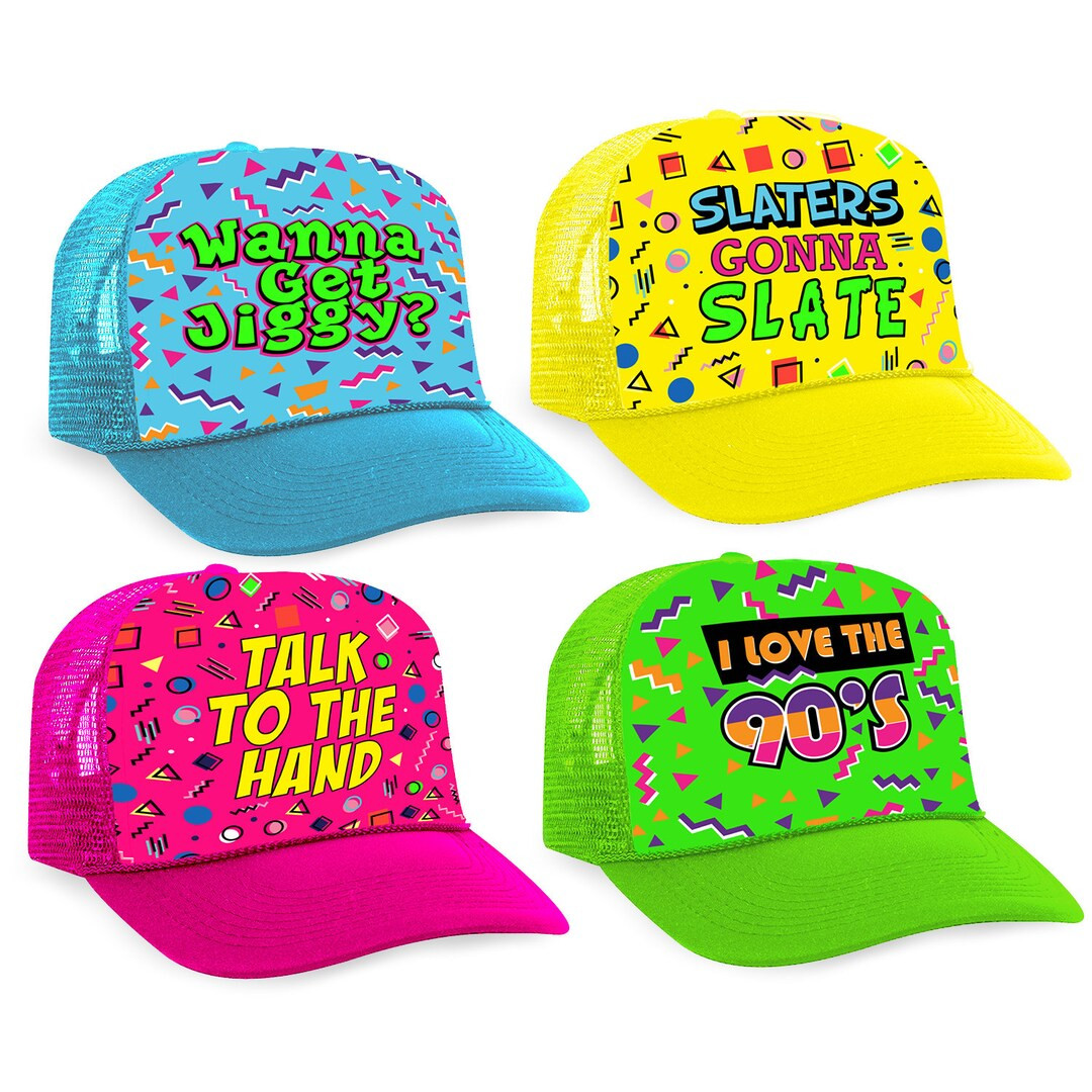 Throwback 90's Party Hats 4 Pack Funny 1990's - Etsy | Etsy (US)