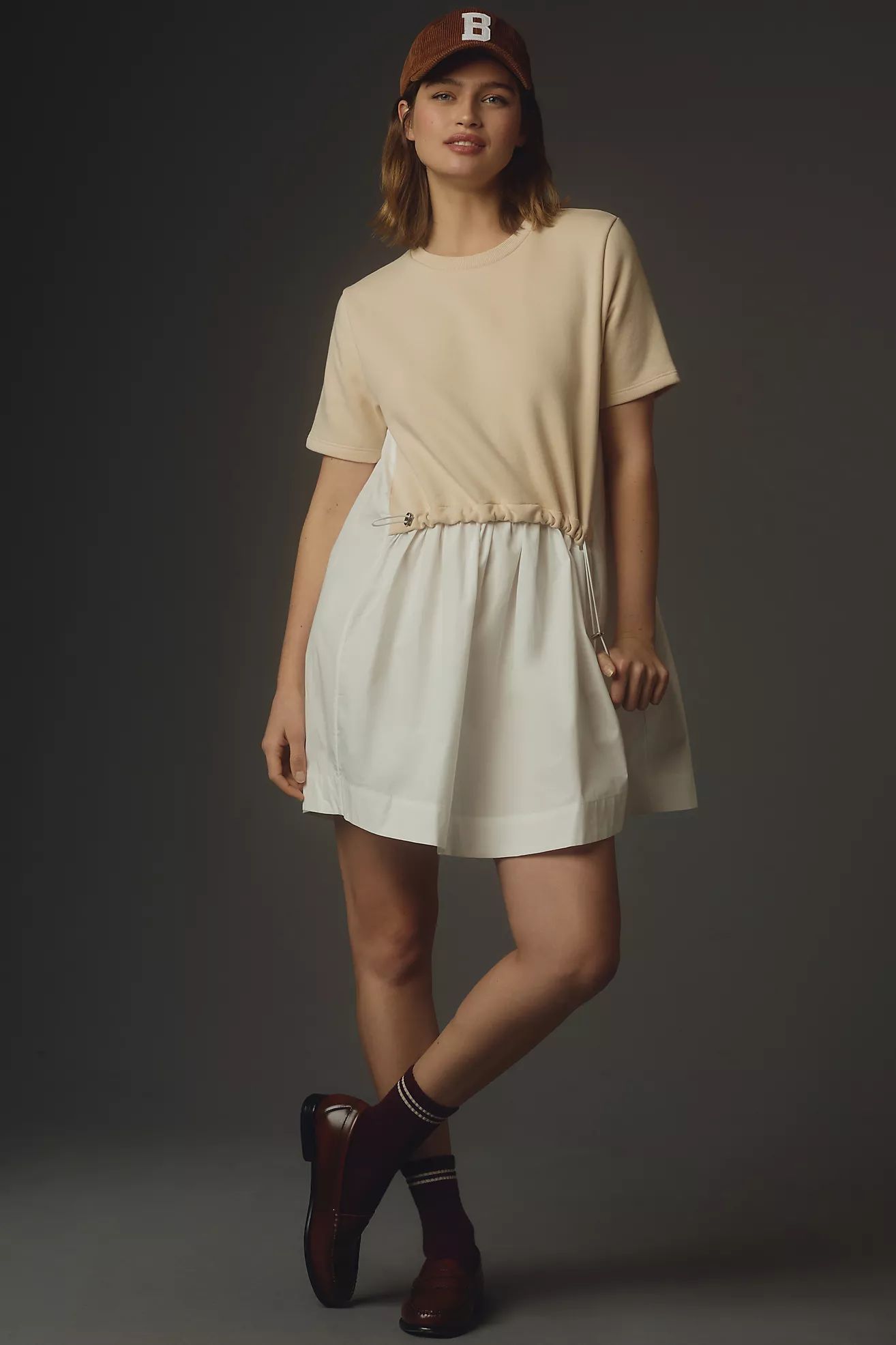 Pilcro Short-Sleeve Sweatshirt Twofer Mini Dress | Anthropologie (US)