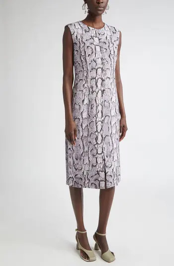 Dries Van Noten Delina Snakeskin Jacquard Sheath Dress | Nordstrom | Nordstrom