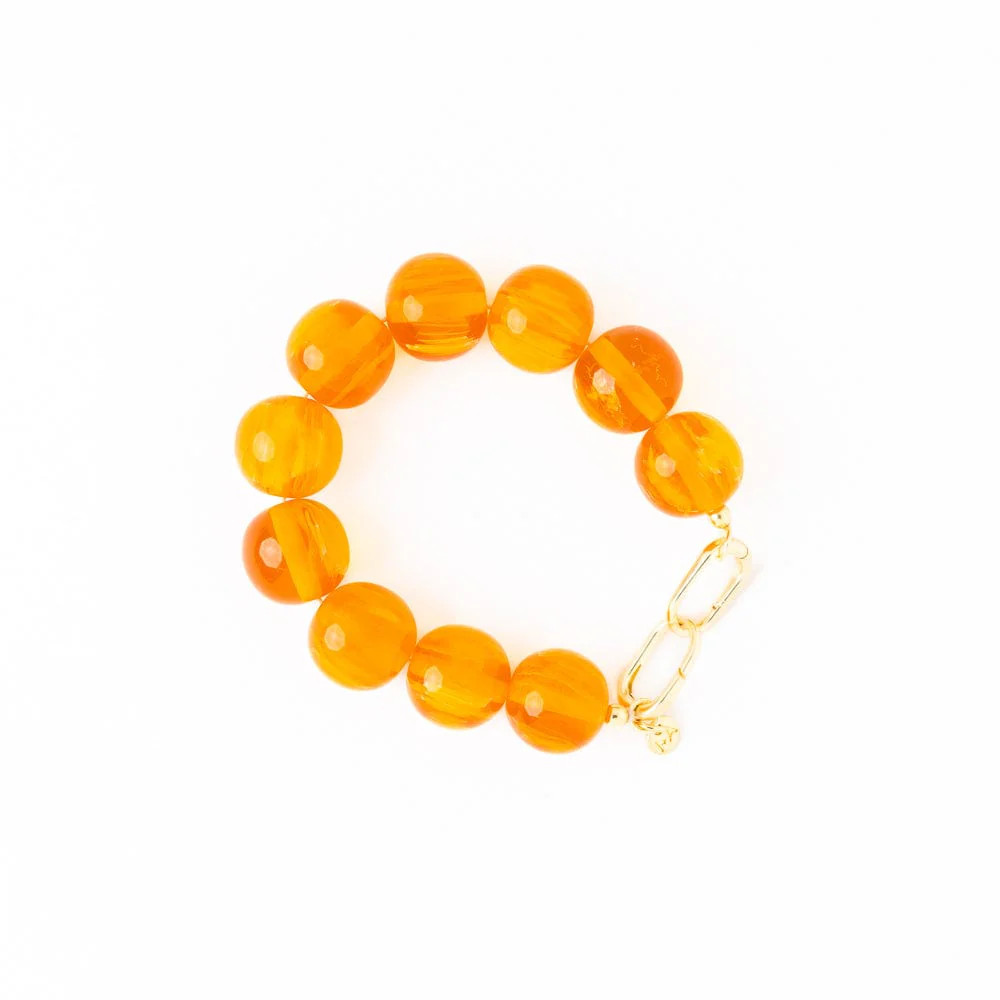Cece Large Resin Bead Bracelet Amber | INK+ALLOY