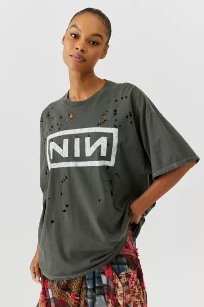 Nine Inch Nails The Fragility Tour Distressed T-Shirt Dress | Urban Outfitters (US and RoW)