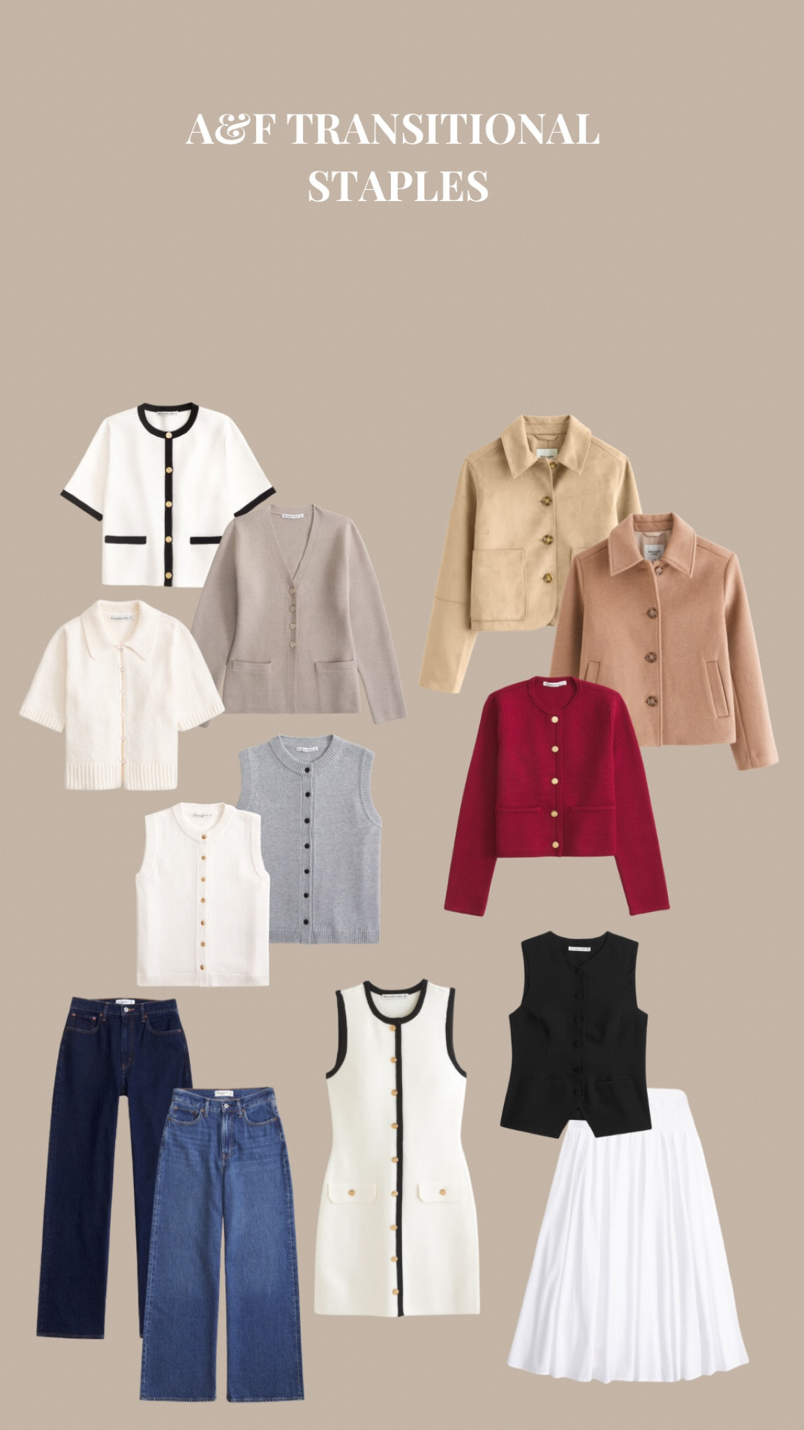 Abercrombie is giving all the transitional vibes at the moment & there’s currently 25% off all jeans & 15% off almost everything else! 🍂🤎 

thought I’d share some of my favourites 🫶🏽

You can also use my code ‘AFEMMA’ to get an additional 15% off woo ☺️🤎

#LTKsale #AugustBrandSpotlight #LTKstyletip