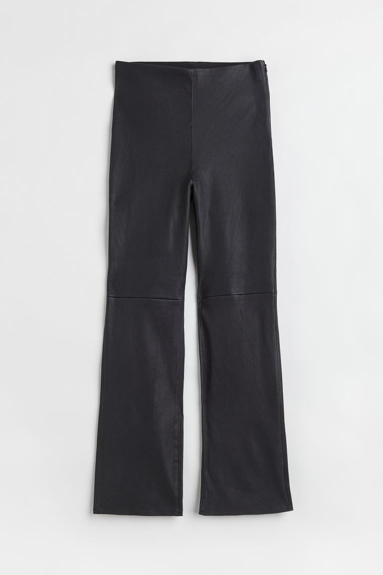 Ankle-length leather trousers - Black - Ladies | H&M GB | H&M (UK, MY, IN, SG, PH, TW, HK)