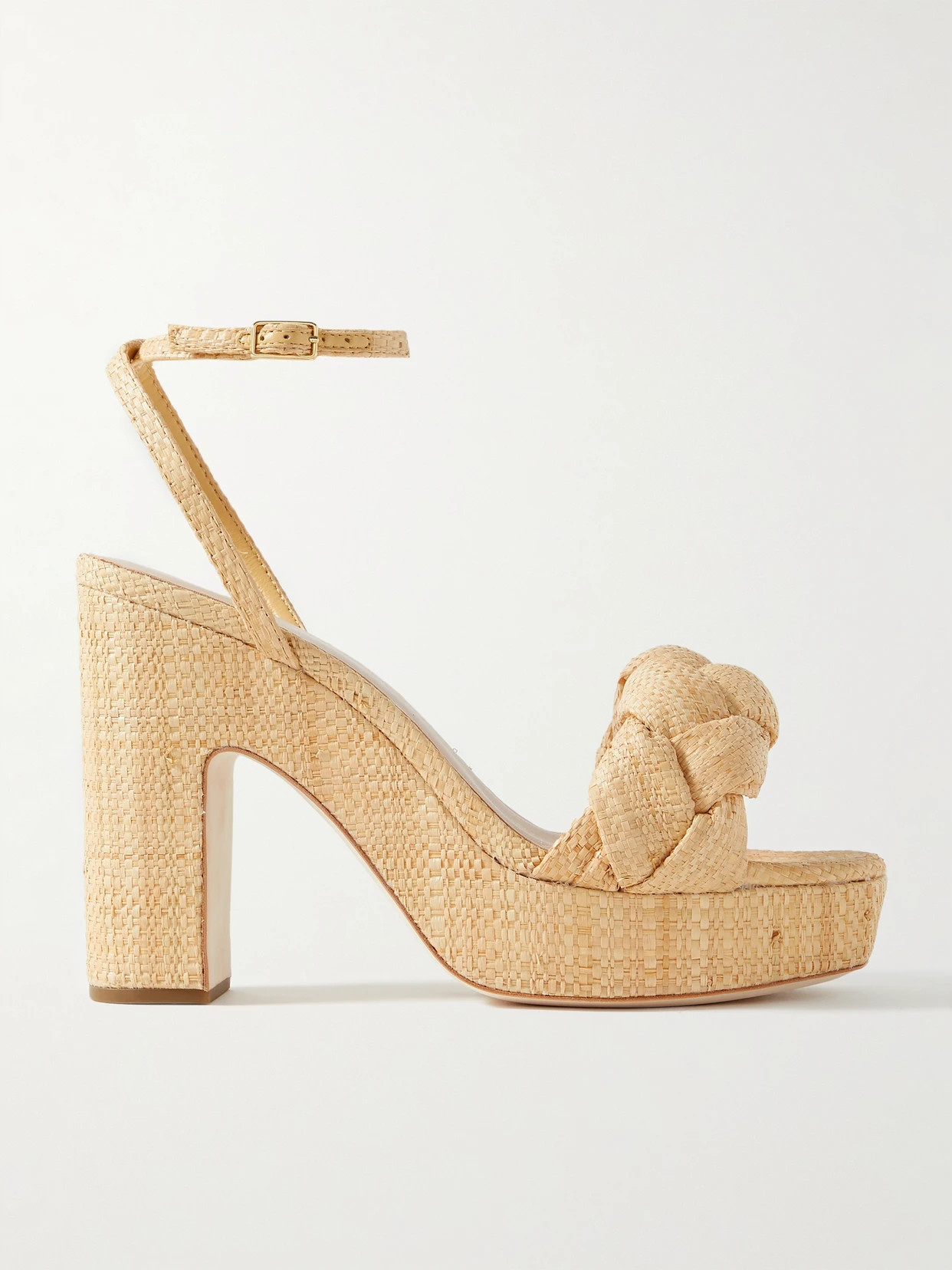 Loeffler Randall - Fae Braided Raffia Platform Sandals - Neutrals | NET-A-PORTER (US)
