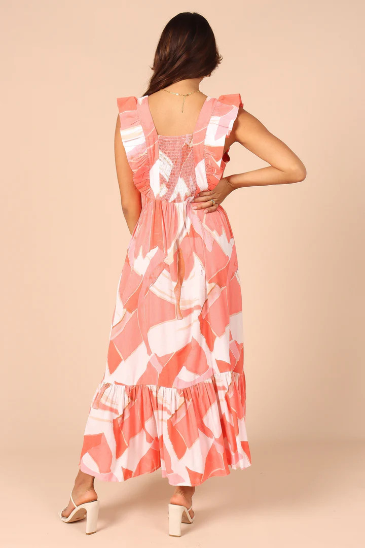 Mariapia Frill Midi Dress - Red | Petal & Pup (US)