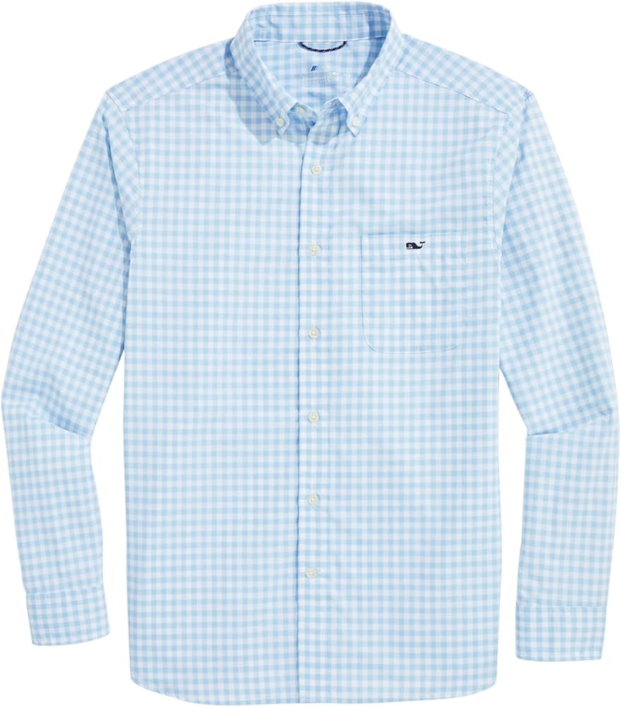 vineyard vines Men's On-The-go Nylon Gingham Shirt | Amazon (US)