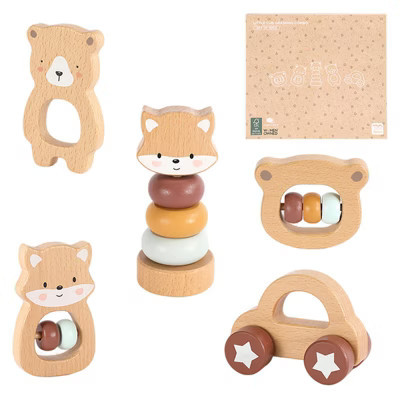 Freniland™ - Little Cub Grasping Combo, 5-Piece Wooden Baby Toy Set, FSC-Certified Beechwood,Montessori-Inspired for 10M+ | Target