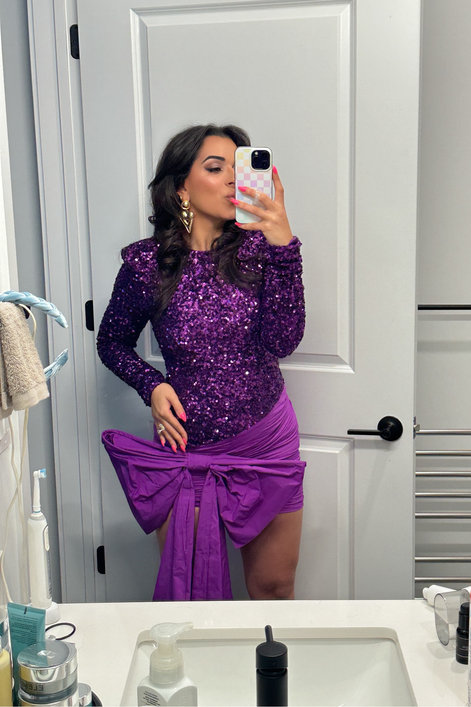 My first 🤰🏻🤰🏻🤰🏻 Dress!!!! 
This Bow mini dress made me feel so beautiful! The top sequined part is so stretchy- Wearing size Small. 

Follow my shop @Nardinemarie on the @shop.LTK app to shop this post and get my exclusive app-only content!

#LTKStyleTip #LTKU #LTKBeauty