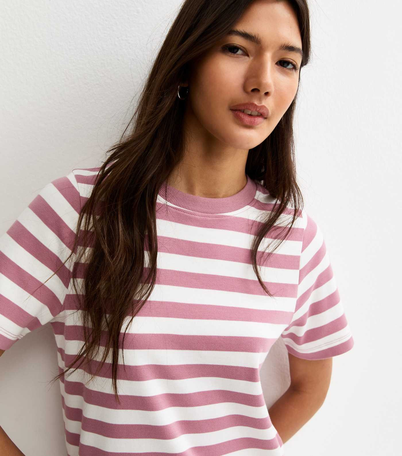 Pink Premium Heavyweight Cotton Striped T-Shirt | New Look | New Look (UK)