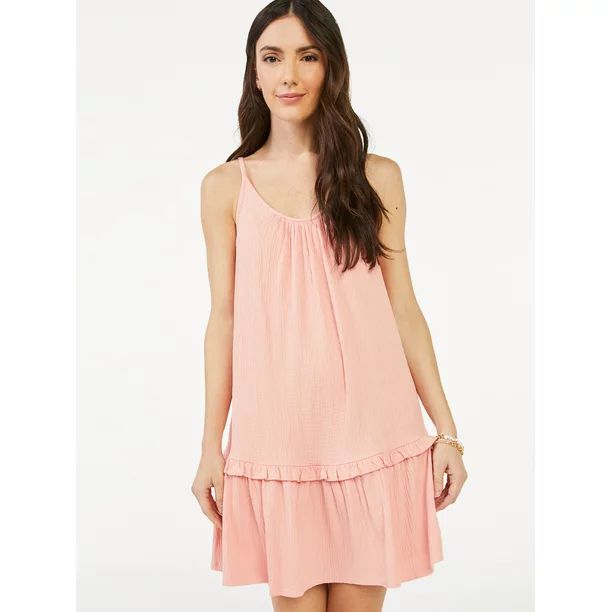 Scoop Women's Sleeveless Cami Ruffle Mini Sundress - Walmart.com | Walmart (US)