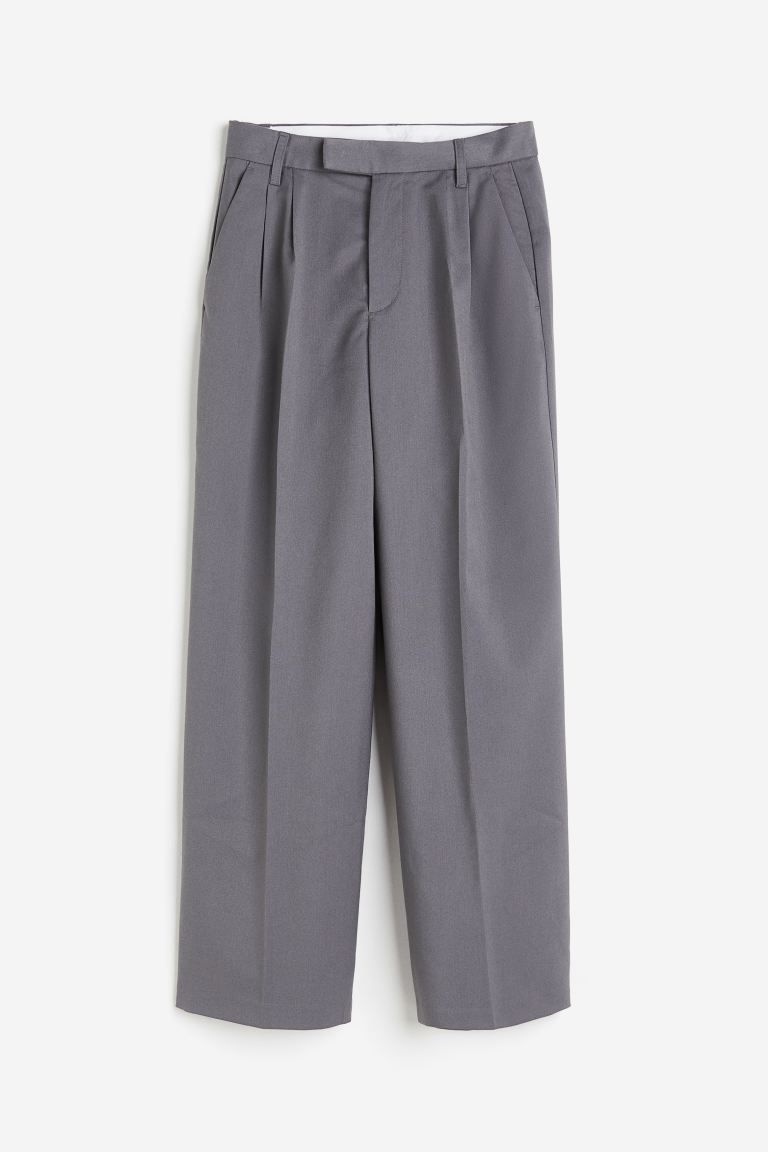Tailored trousers - Dark grey - Ladies | H&M GB | H&M (UK, MY, IN, SG, PH, TW, HK)