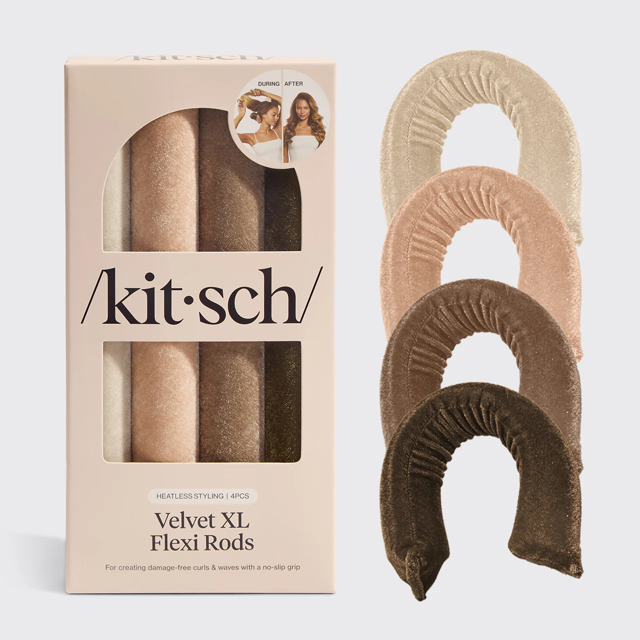 Eucalyptus Velvet XL Flexi Rods 4pc Set | Kitsch
