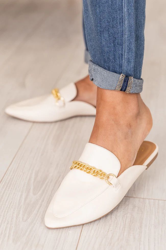 Millie Cream Leather Mules FINAL SALE | Pink Lily