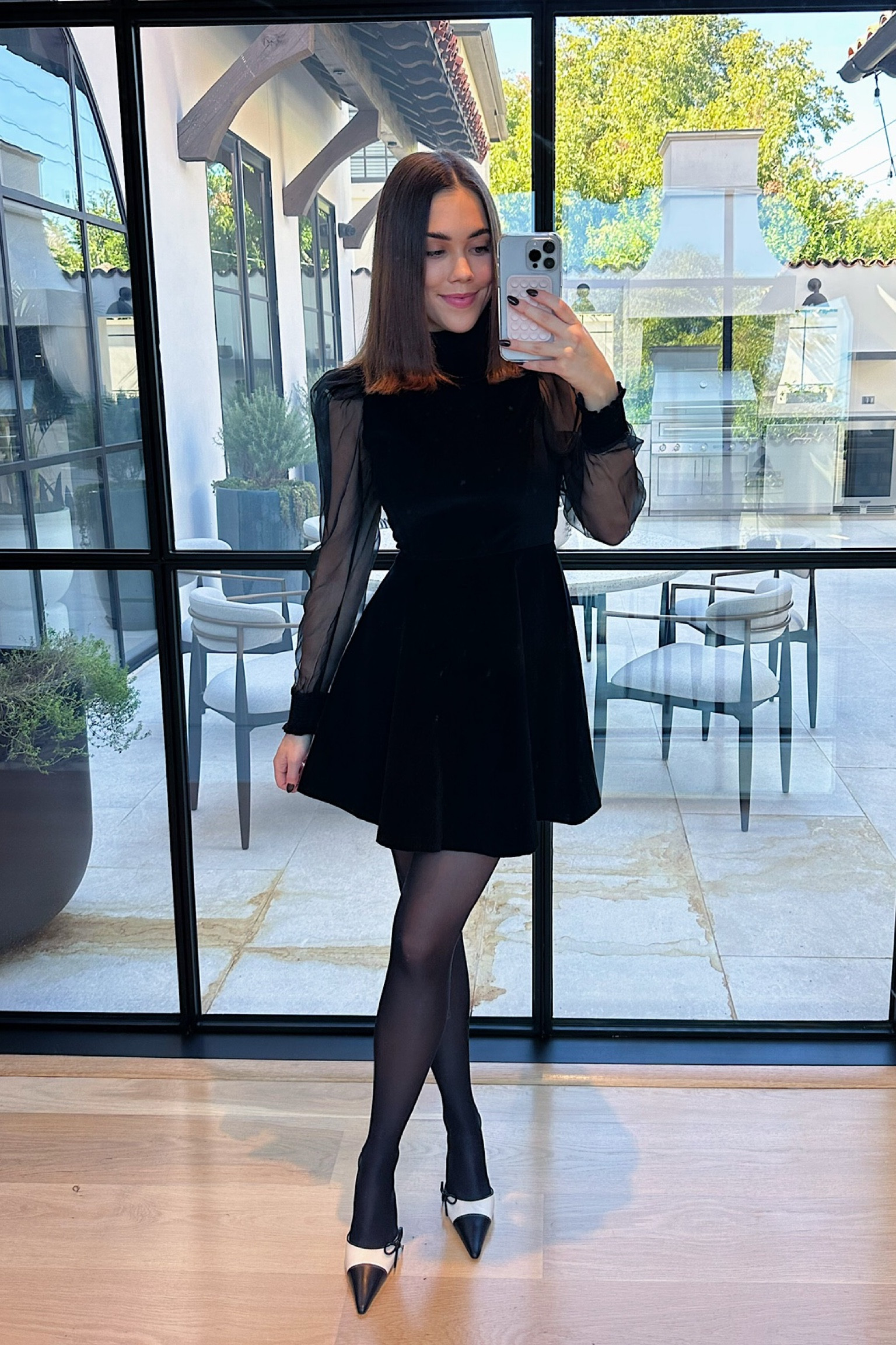 Black Velvet Dress With Tights Maria De La Orden Anouk Dress Black