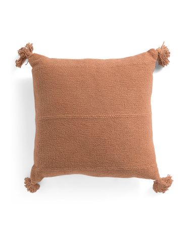 21x21 Solid Pillow With Tassels | TJ Maxx