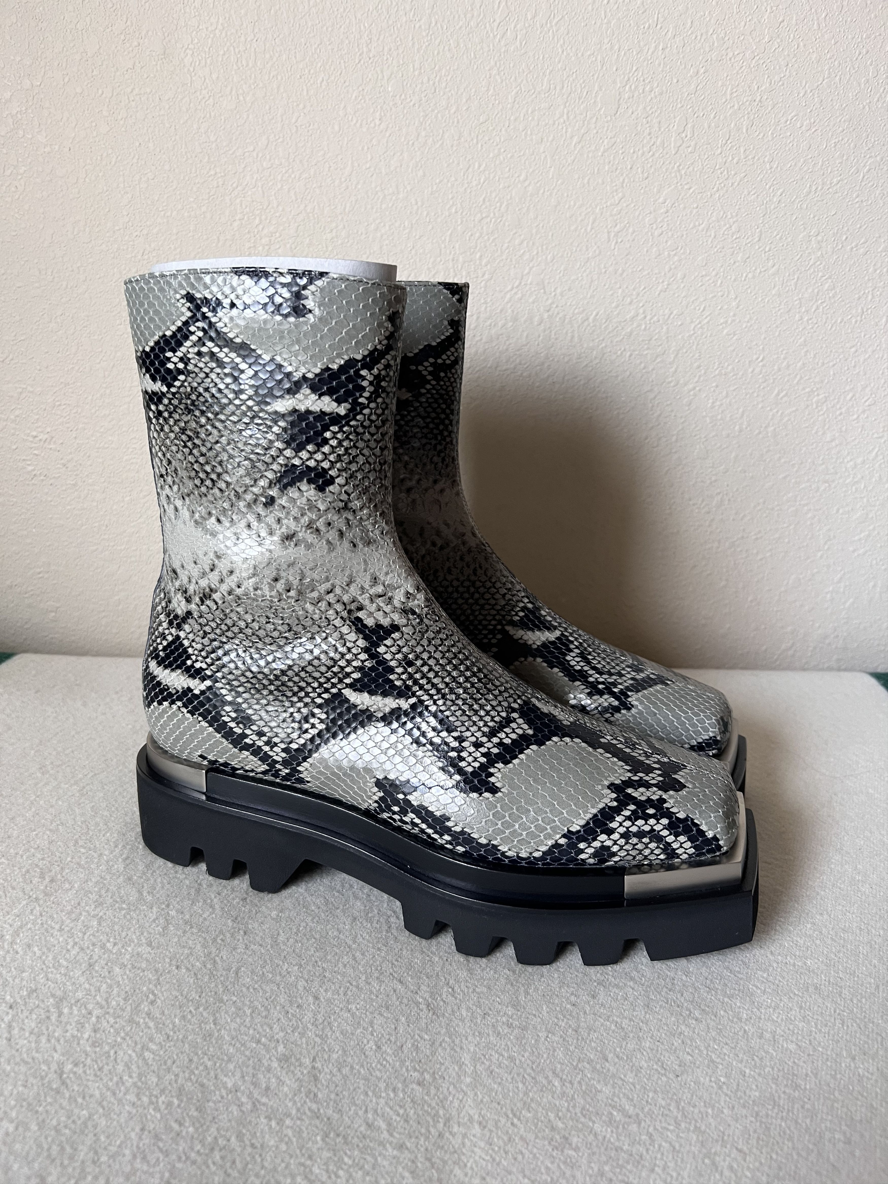 Peter Do Peter Do Combat Boot with Metal Tips in Grey Python | Grailed | Grailed