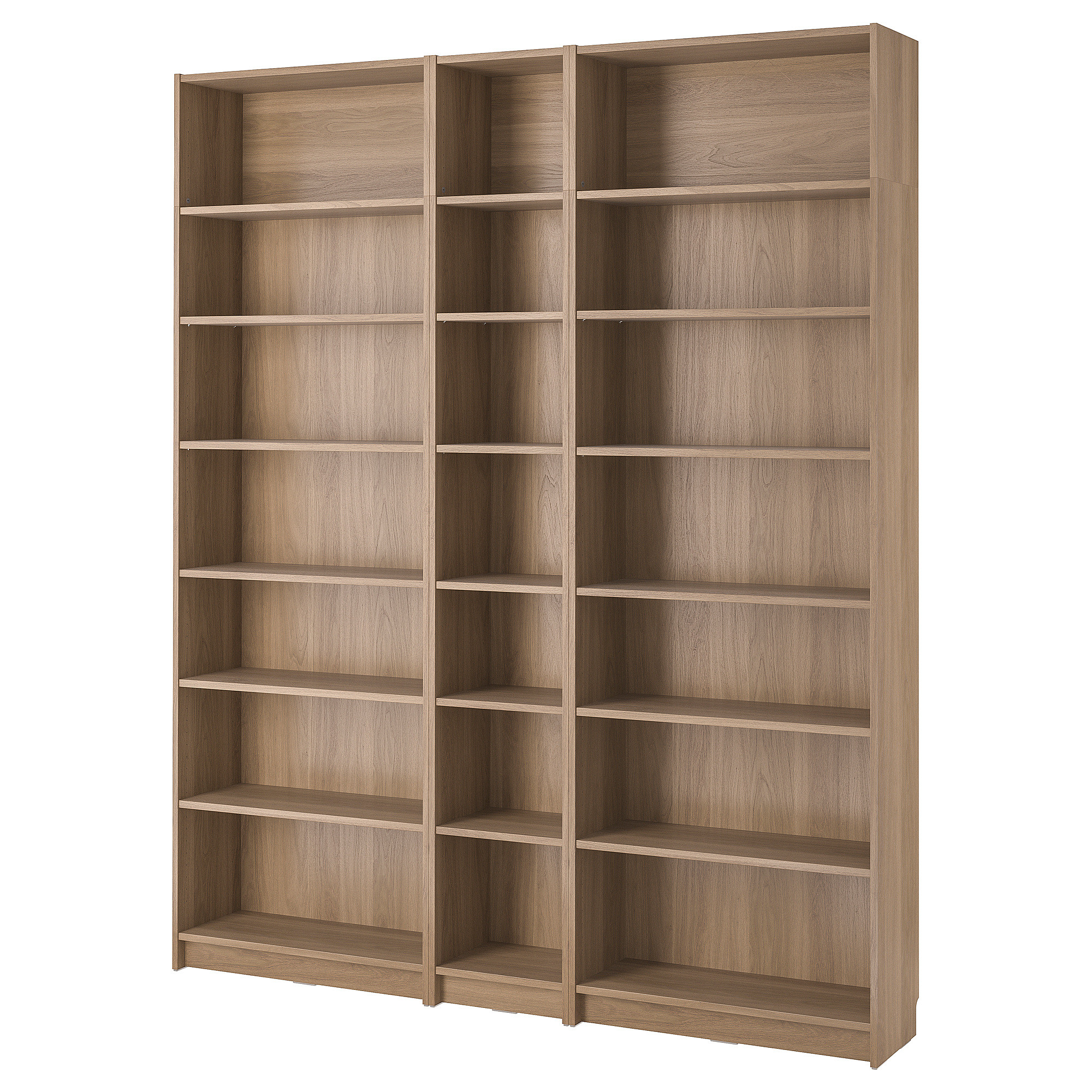 BILLY Bookcase comb w extension units, oak effect, 78 3/4x11x93 1/4 " | IKEA US
