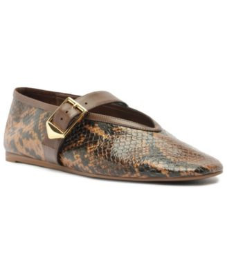 Schutz Women's Vick Buckle Square Toe Flats - Black | Macy's