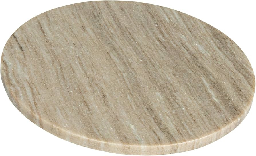 Creative Co-Op Round Marble Charcuterie or Cutting Board, Beige | Amazon (US)