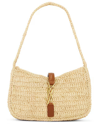 Saint Laurent Mini Le 5 A 7 Bag in Natural & Brick | FWRD | FWRD 