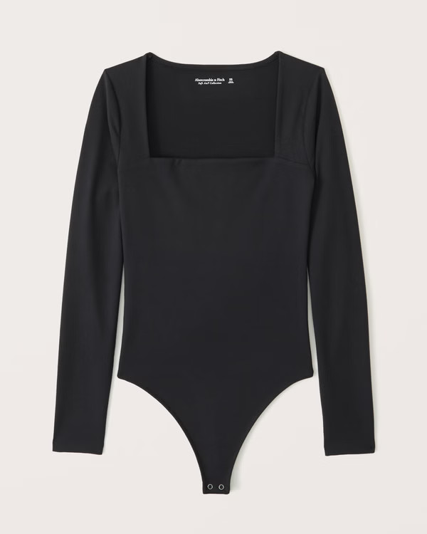 Double-Layered Seamless Fabric Squareneck Bodysuit | Abercrombie & Fitch (US)