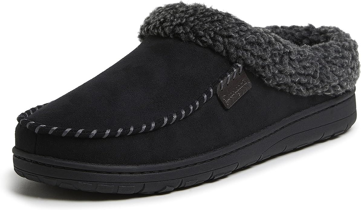 Dearfoams Men's Microfiber Suede Clog with Whipstitch Slipper | Amazon (US)
