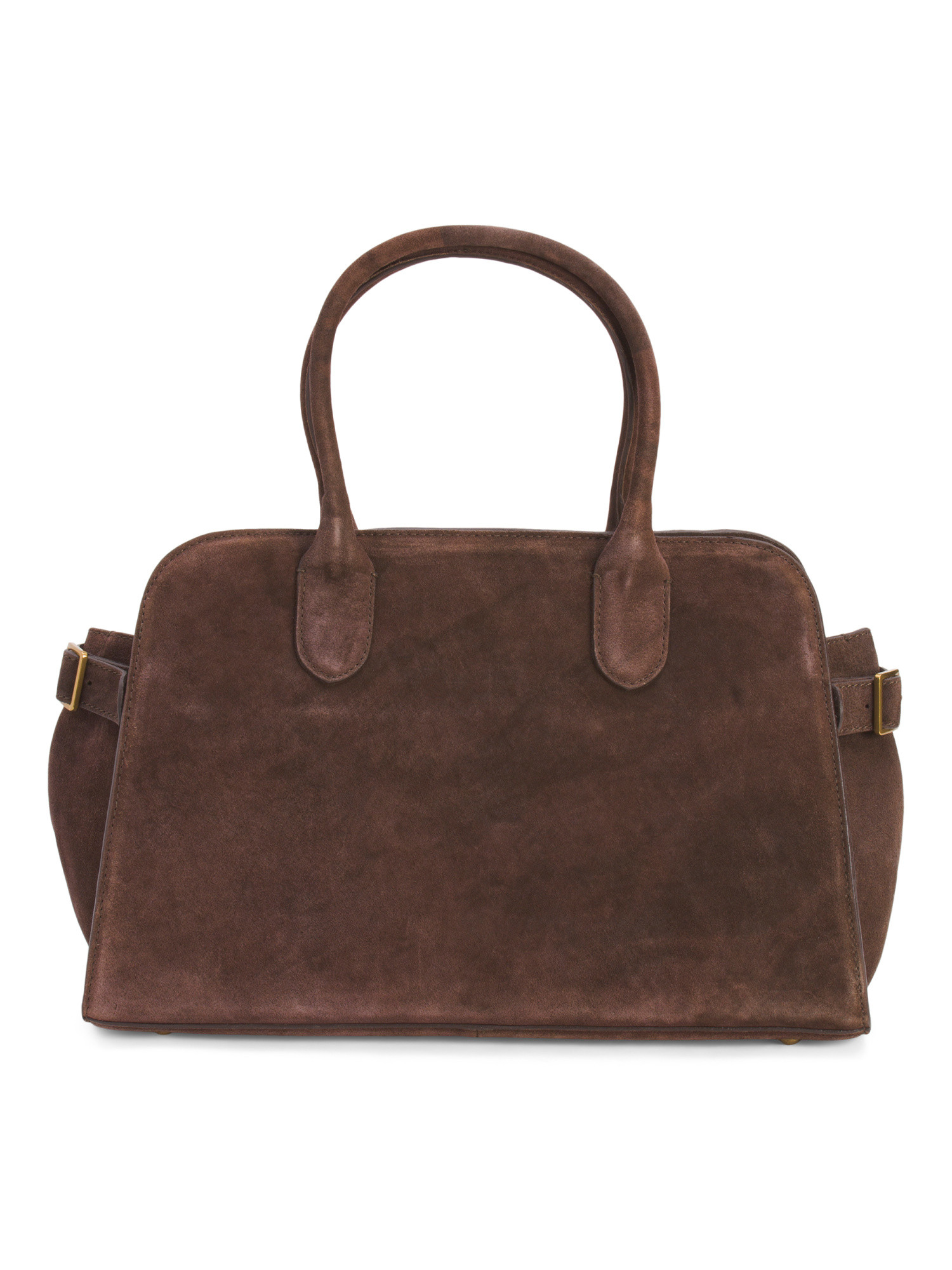 Suede Large Double Handle Satchel With Metal Feet | Marshalls