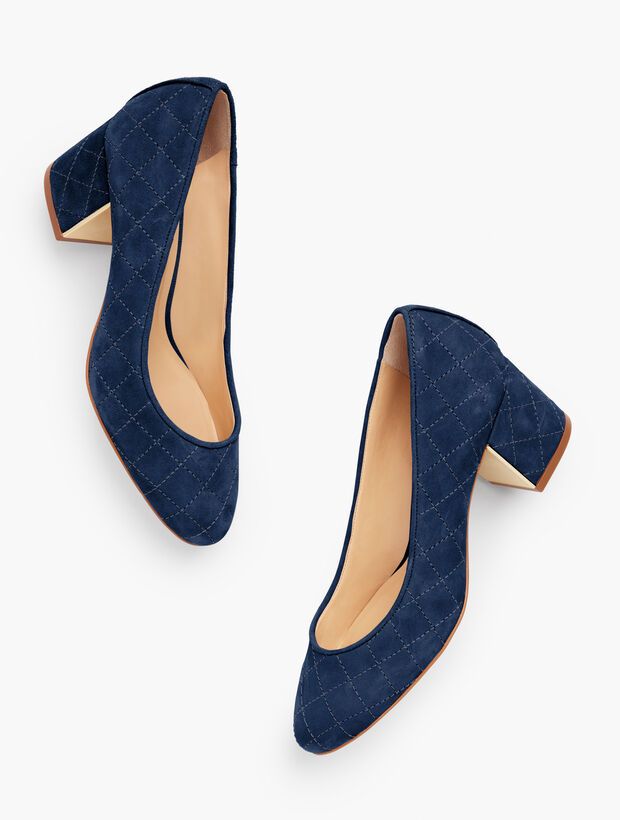 Isa Suede Block Heel Pumps | Talbots