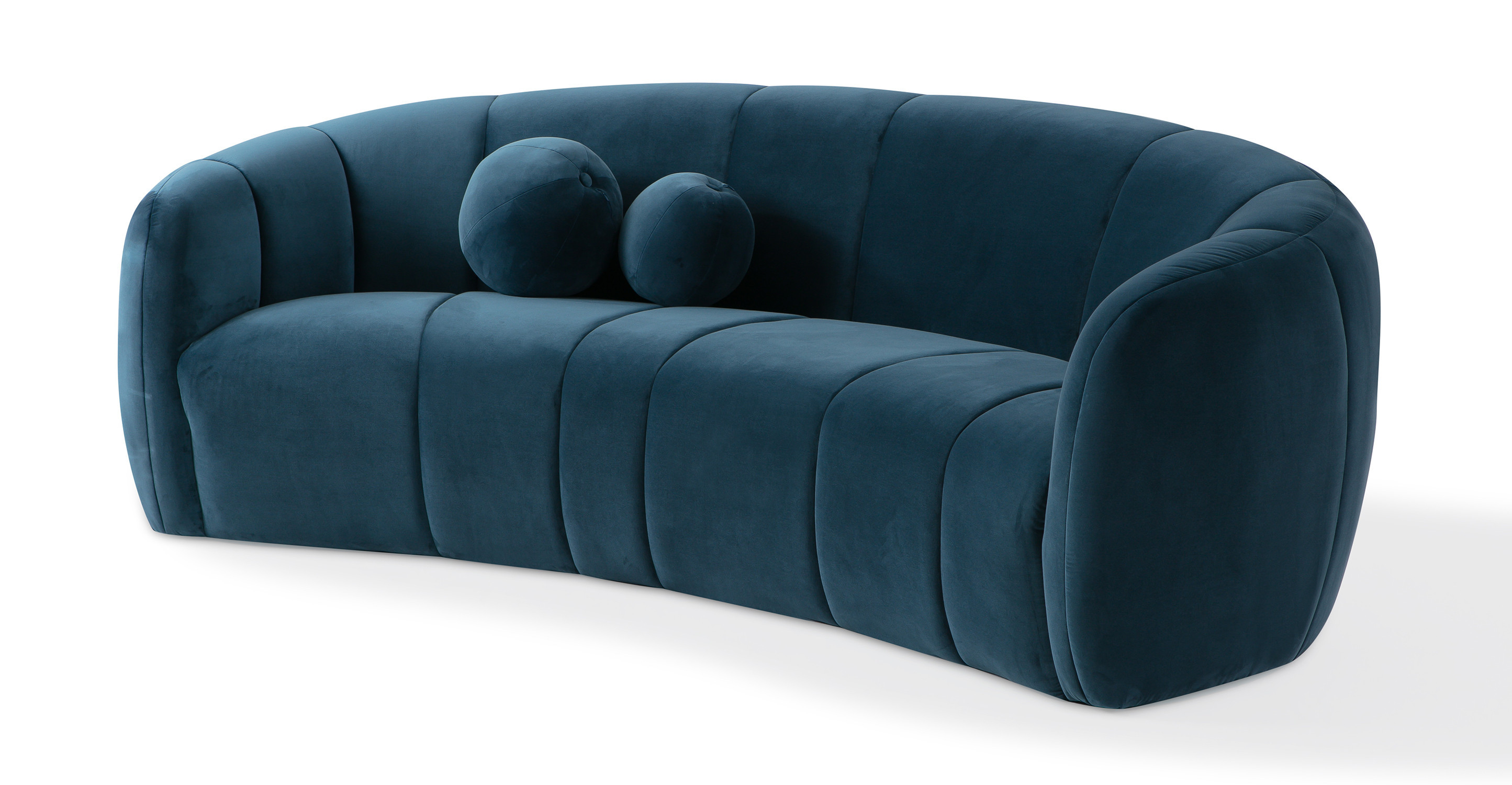Alexis 89" Fabric Sofa, Petrol Velvet | Kardiel
