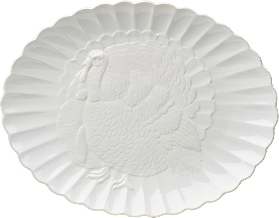 Lenox French Perle Carved Turkey Platter, White, 6.39 | Amazon (US)