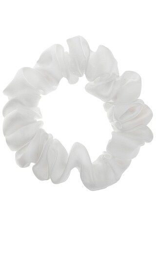 L. Erickson USA Small Pony Scrunchie in Silk Charmeuse White | Revolve Clothing (Global)