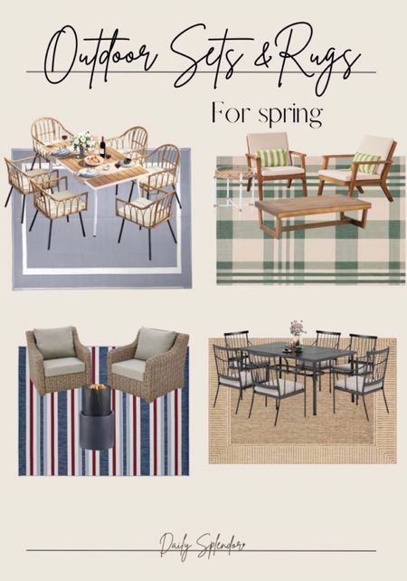 Outdoor furniture 
Patio sets 
Outdoor dining 
Patio dining 
Outdoor area rugs

#LTKSeasonal #LTKfamily #LTKhome