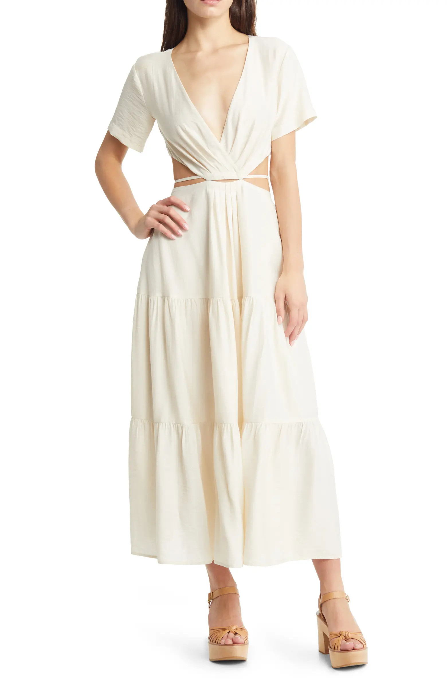 Cutout Stretch Cotton Maxi Dress | Nordstrom