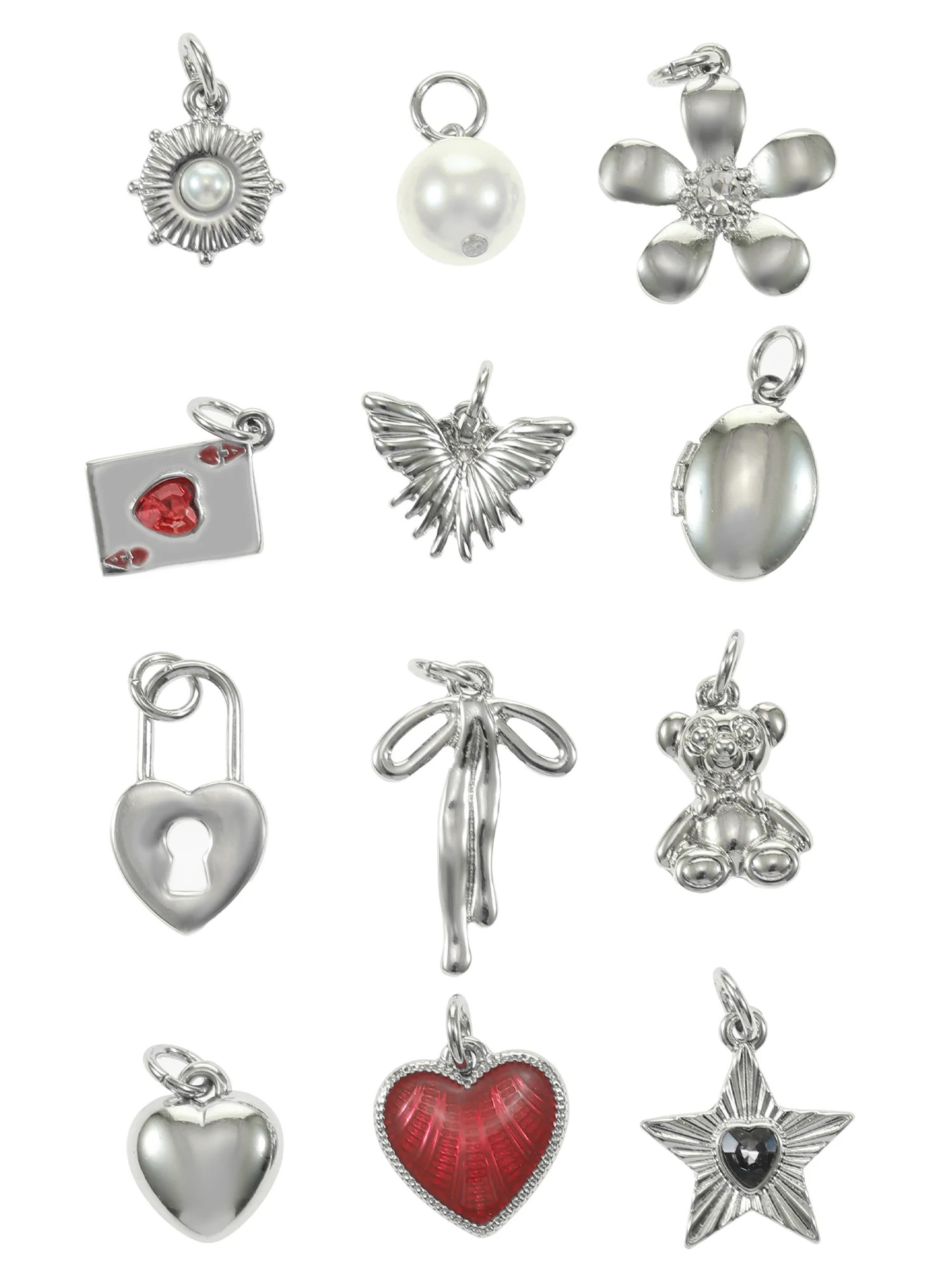 No Boundaries Holiday Gifting 12 Days of Charms Silvertone Set | Walmart (US)