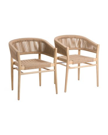 Set Of 2  Scandi Rope Dining Chairs | TJ Maxx