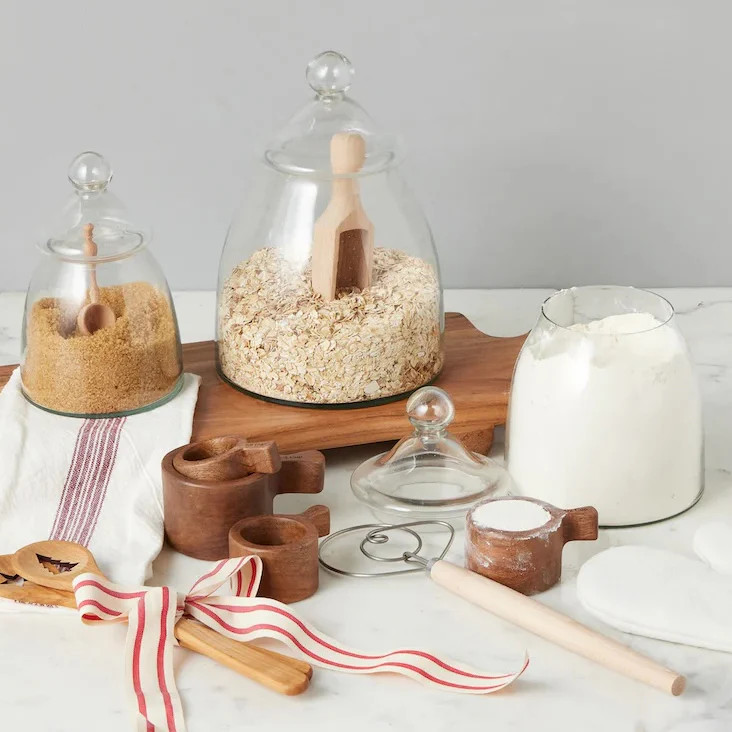 Etu Home Vintage Glass Bon Bon Jar with Lid Set of 2 | Paynes Gray Inc