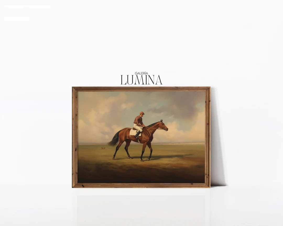 Horse Racing Original Oil Painting Vintage Horse & Jockey Painting Antique Polo Art Equestrian Pr... | Etsy (US)