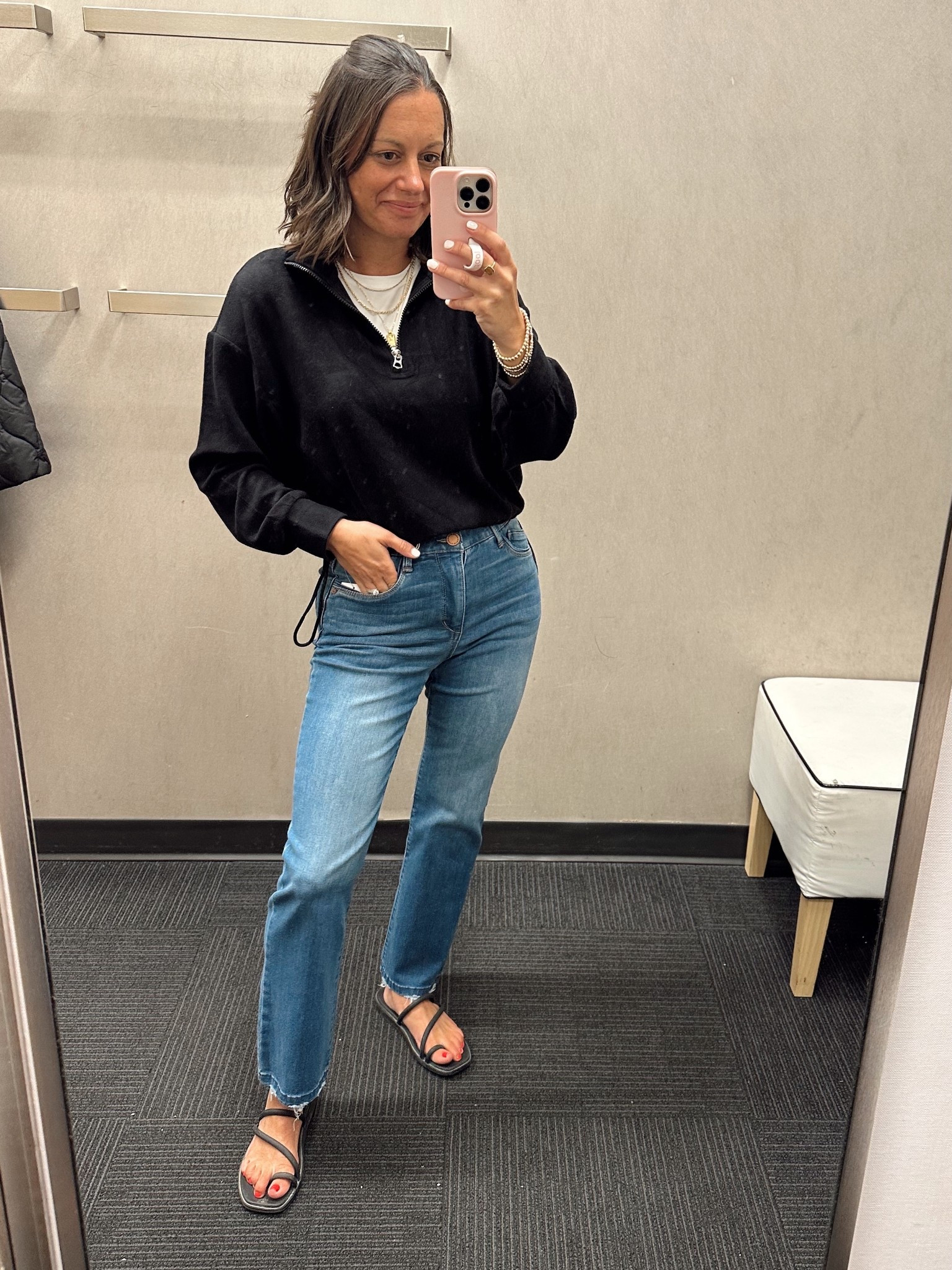 Nordstrom anniversary sale! Loved this Varley pullover - super soft and love the comb ties on the side.  Runs true to size.

Jeans run true to size.

#LTKSaleAlert #LTKPetite #LTKOver40