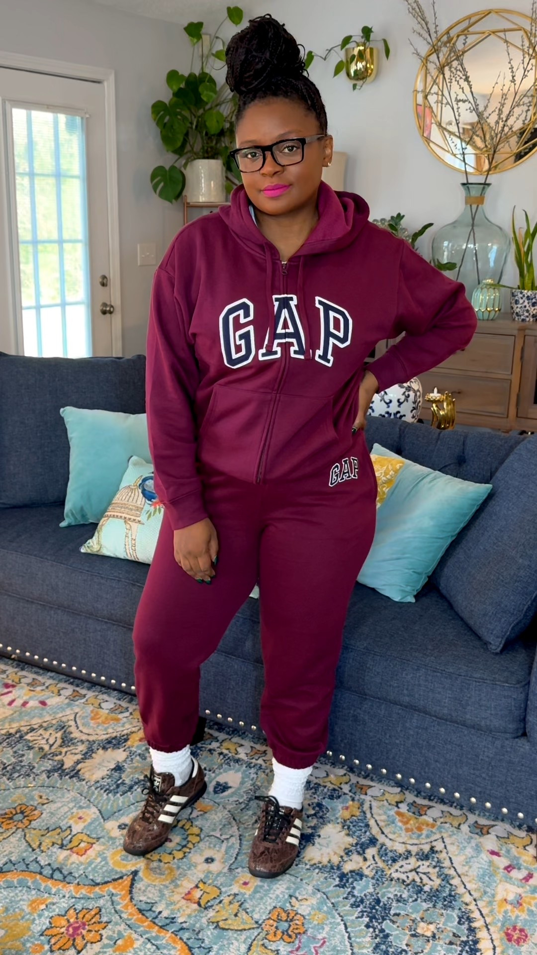 Happy fall y’all 🤎🍂☕️🎃🍁🧥🍂🤎  it’s officially gap hoodie season 🫶🏾  
Loving these colors but my pants are short on me but still I love the suit 🙌🏾

#LTKFindsUnder50 #LTKFallSale #LTKActive