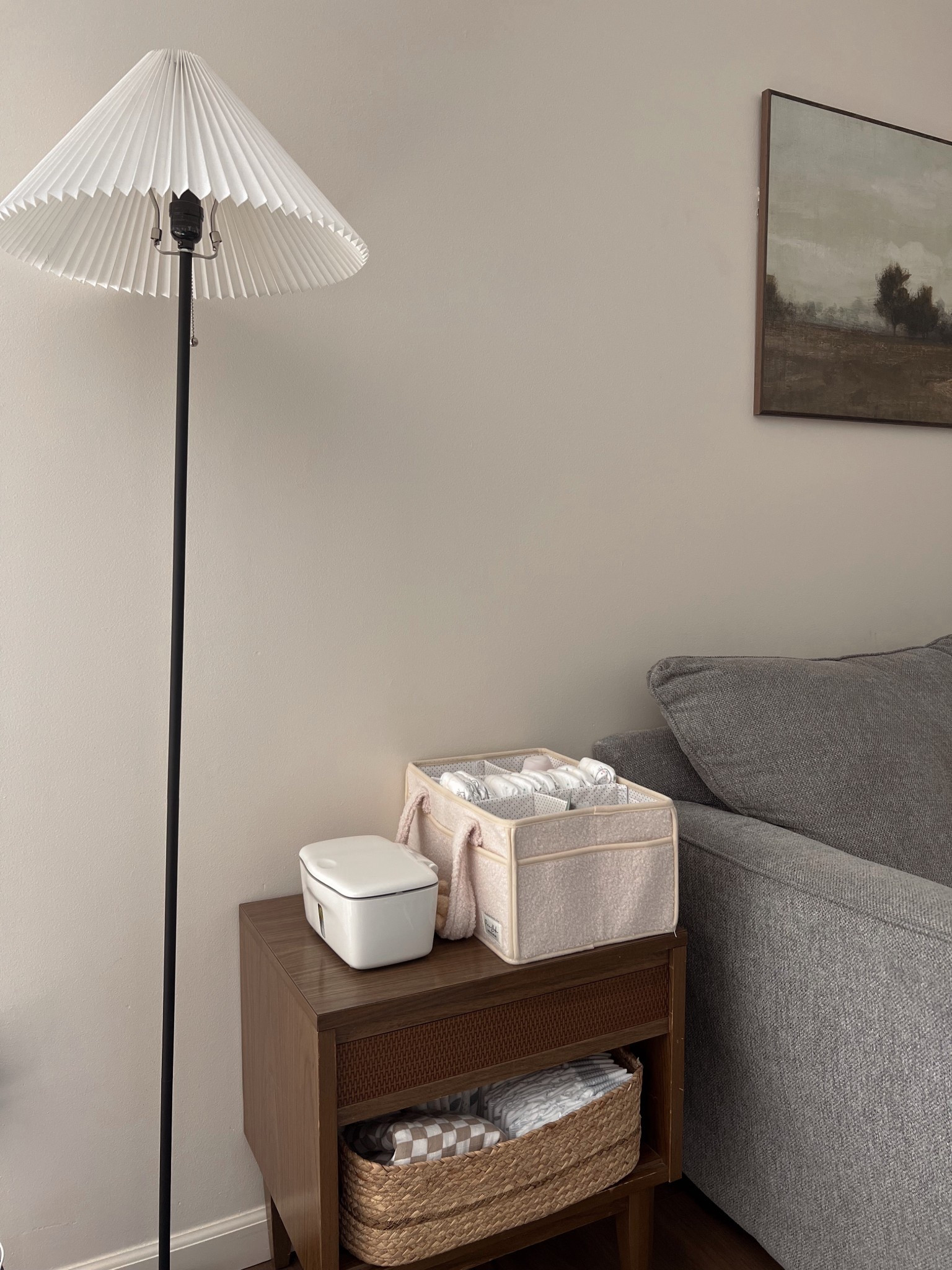 downstairs diaper caddy spot 💌 

#LTKFamily #LTKHome #LTKBaby