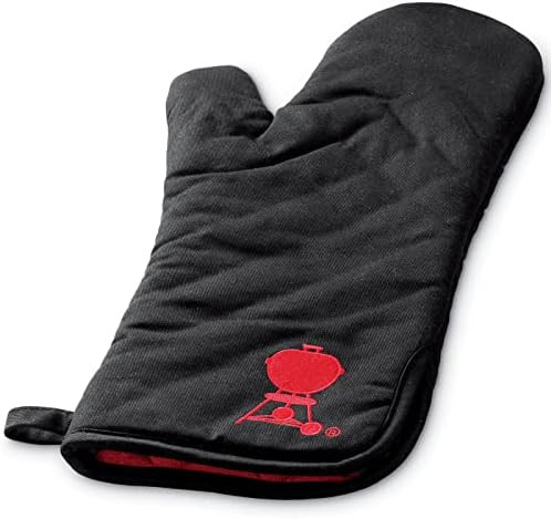 Weber Barbecue Mitt – Black Cotton Grill Mitt with Red Kettle Embroidery, Foldable Cuff, One‑... | Amazon (US)