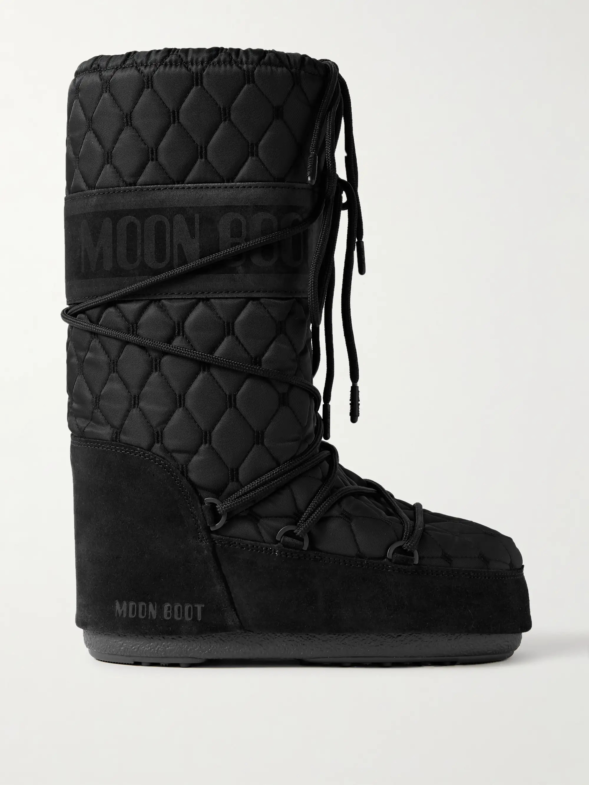 Icon suede-trimmed quilted shell snow boots | NET-A-PORTER (US)