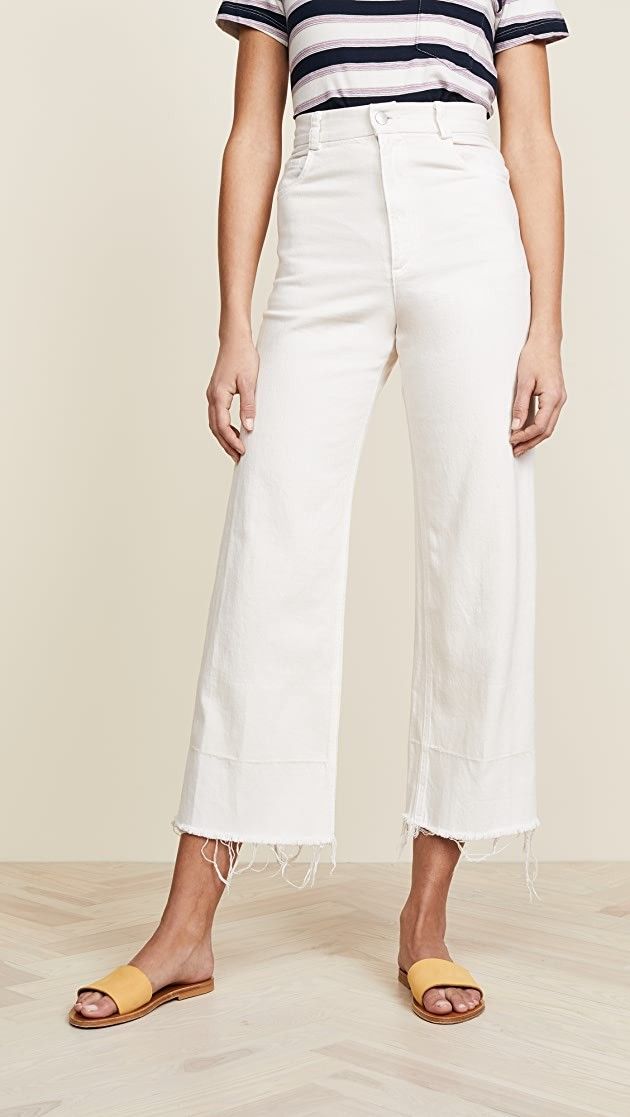 Legion Jeans, White Wide Leg Jeans, White Summer Blouse, All White Outfit | Shopbop