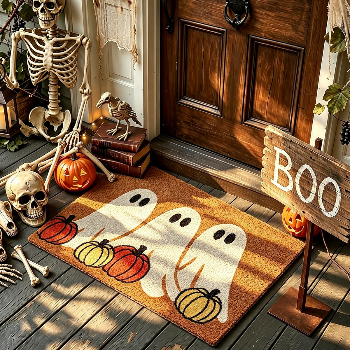 Clearance Halloween Door Mats 16x27.5in- Outdoor Ghost Front Door Mat Natural Coir Non Slip Rug R... | Walmart (US)