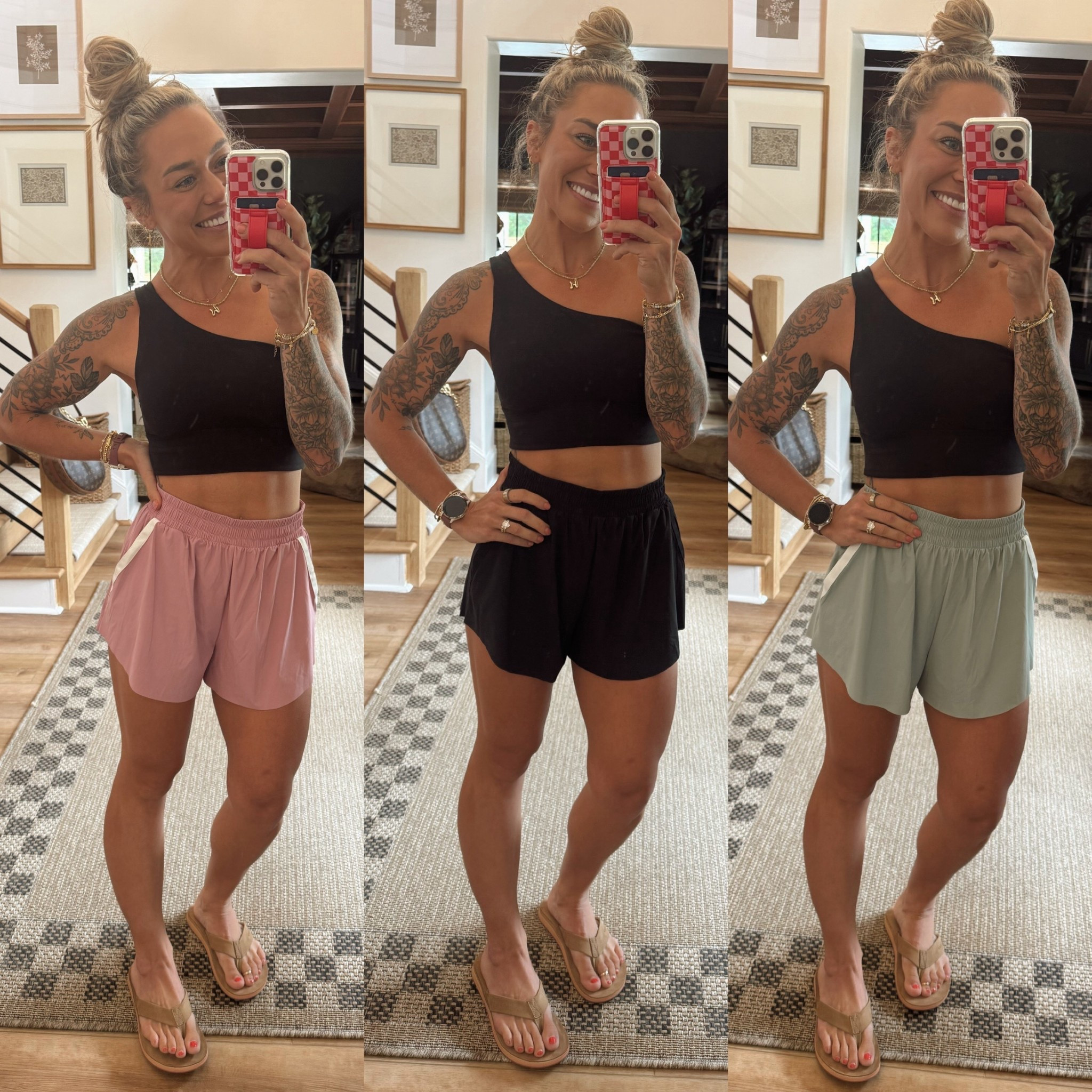 VERY impressed w/ these $20 shorts! The stripe is SO cute, flowy, no diaper butt w/ the liner, 4 colors & the material is crazy good! It’s like thin but also breathable! I’m in the small & there IS an adjustable waistband as well you can tighten if needed 😌

A 10/10 from me! ☑️ price is amazing for what they are! 🙏🏼 top is old from lululemon!

Athletic shorts / ootd / target finds / fitness / athleisure / activewear / Holley Gabrielle 

#LTKActive #LTKFindsUnder50 #LTKStyleTip