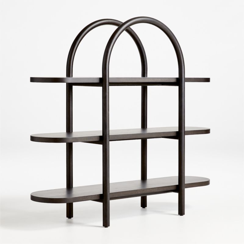 Canyon Charcoal Wood Wide 3-Shelf Kids Bookcase by Leanne Ford + Reviews | Crate & Kids | Crate & Barrel
